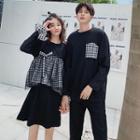 Couple Matching Plaid Panel Sweatshirt / Dress