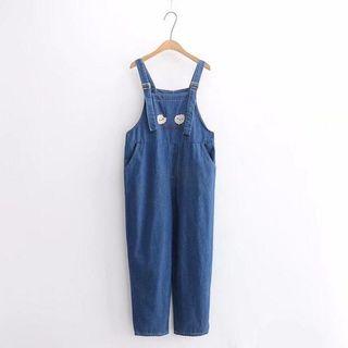 Embroidered Wide-leg Dungaree