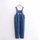 Embroidered Wide-leg Dungaree