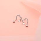 925 Sterling Silver 925 Sterling Silver Heart & Star Dangle Earring 1 Pair - As Shown In Figure - One Size