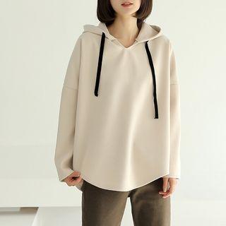 Dip-back Textured Hoodie