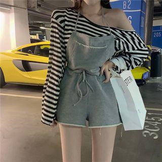 Striped Long Sleeve T-shirt / Sleeveless Playsuit