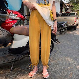 Wide-leg Plain Sweatpants