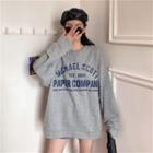 Long Sleeve Letter Printed Loose-fit Pullover