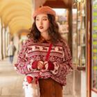 Jacquard Sweater Red & White - One Size