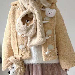 Faux Shearling Collared Duffle Jacket