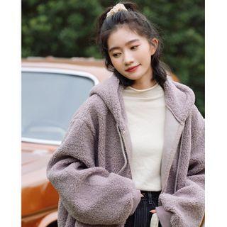 Plain Fleece Zip-up Hoodie