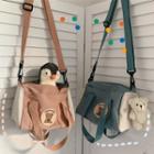 Two-tone Crossbody Bag / Bag Charm / Set