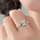 Mahjong Sterling Silver Faux Pearl Ring