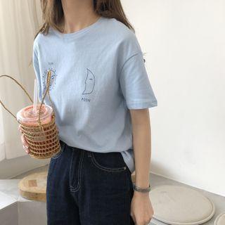 Short-sleeve Print Slim-fit T-shirt