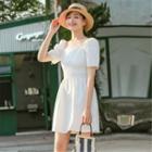 Square Collar Plain Dress