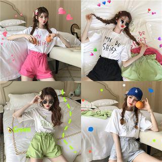 Short-sleeve Letter T-shirt / Sweatshorts