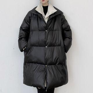 Inset Color-block Padding Long Jacket