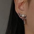 Melting Faux Pearl Alloy Earring 1 Pair - Silver Needle - Silver - One Size