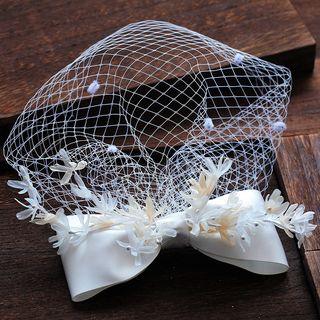 Wedding Floral & Bow Mesh Hair Clip As Shown In Figure - One Size
