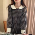 Peter Pan Collar Plaid Single-breasted Dress