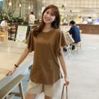 Flare-sleeve Cotton T-shirt