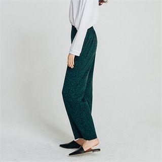 Leopard Wide-leg Pants Green - One Size