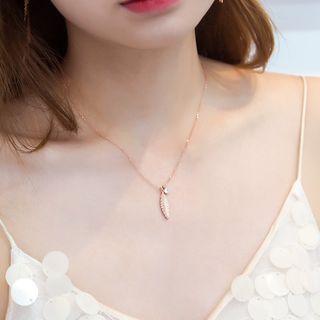 Leaf Rhinestone Necklace As Shown In Figure - One Size