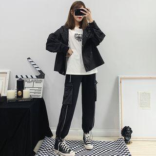 Patchwork Velvet Jogger Pants
