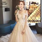 Off-shoulder Embellished Ball Gown