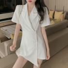 Short-sleeve Asymmetric Blazer Dress