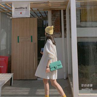 Puff-sleeve Mini Tiered Dress