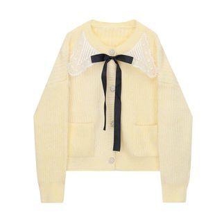 Ribbon Cardigan Yellow - One Size