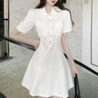 Short Sleeve Slim Fit A-line Dress