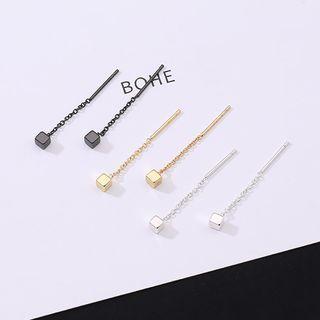 Fringed Sterling Silver Drop Ear Stud
