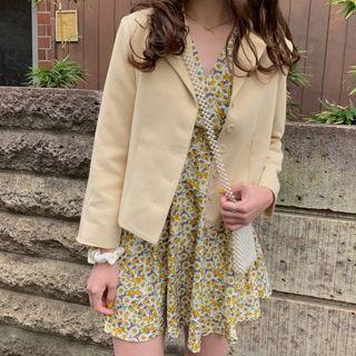 Short Sleeve Floral Printed Mini Dress