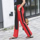 Hidden-hook Contrast-trim Pants