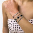 Set Of 4: Acrylic / Alloy Bracelet (various Designs) Set Of 4 - 3203 - Silver - One Size