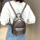 Studded Faux Lather Backpack