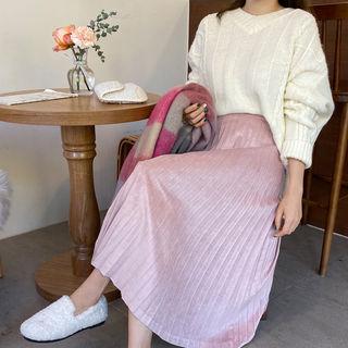 V-neck Cable-knit Boxy Sweater