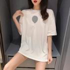Round-neck Oversized Logo Print T-shirt