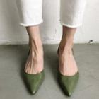 Pointy-toe Kitten-heel Sling-back Pumps
