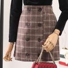 Double-breasted Wool Skirt