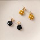 Alloy Heart Dotted Fabric Disc Dangle Earring