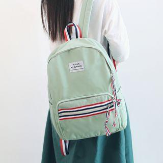 Oxford Cloth Ribbon Accent Backpack