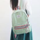Oxford Cloth Ribbon Accent Backpack