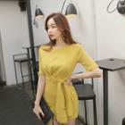 Strap-waisted Minidress