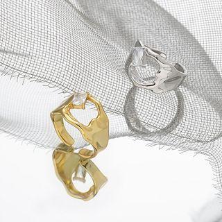 925 Sterling Silver Rhinestone Keyhole Open Ring