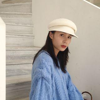 Wool Newsboy Cap Milky White - M