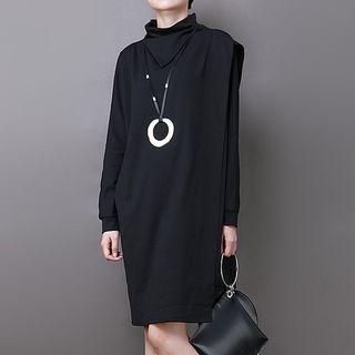 Mock-neck Long-sleeve T-shirt Dress