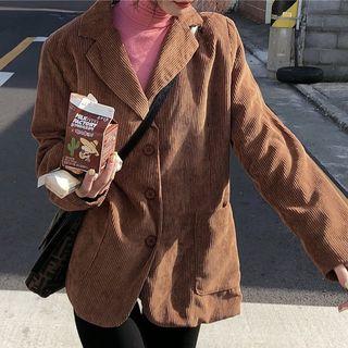 Corduroy Blazer Coffee - One Size