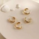 Hoop Earring 1 Pair - Gold - Silver - One Size