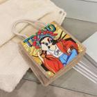 Cartoon Print Linen Tote Bag
