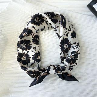 Printed Silk Scarf Black - 53x53cm - A2010