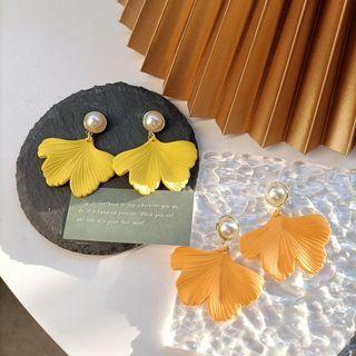 Faux Pearl Leaf Acrylic Dangle Earring
